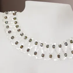 Necklace - Dentelle Reyna - Necklace - Laiton argenté
